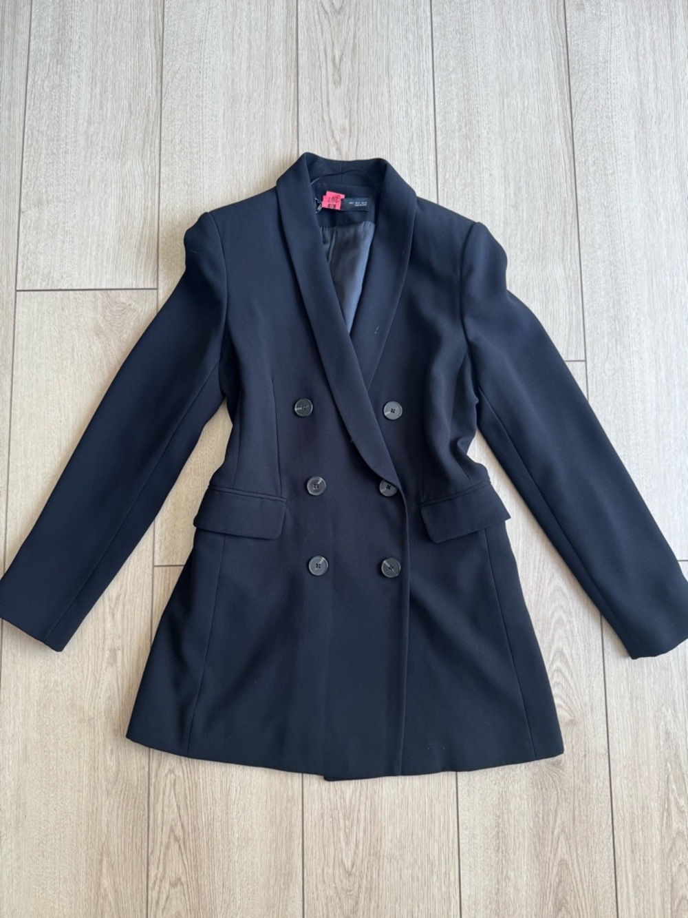 Zara Black Long & Lean Double-Breasted Blazer